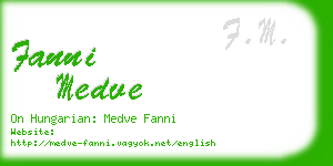 fanni medve business card